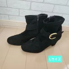 ブラック ショートブーツ ゴールドバックルのサムネイル