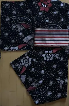 お盆限定価格//最終値下げ//有松絞り 浴衣 藍色 扇 豪華 - メルカリ