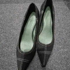 RANDA ブラックポインテッドトゥパンプス