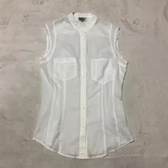 【匿名配送】y2k ディーゼル ノースリーブシャツ 前開き 白 コットン S