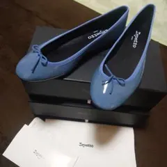 美品 Repettoレペット エナメルバレエシューズ ブルー 39 - メルカリ