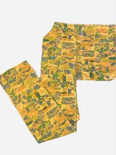 小紋　袷着物　風景画　サイケデリック