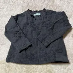 hakka kids フリル付き黒カーディガン