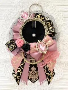 ୨୧1410 ハンドメイド 痛ロゼット♡ロージーピンク×ブラック