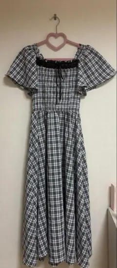 An MILLE ボリュームフリルキャミワンピース ブラック ギンガム