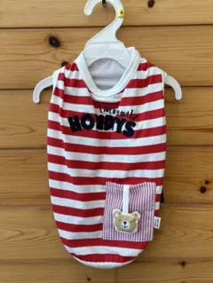 ［49］フリル付き赤チェック 犬服2号