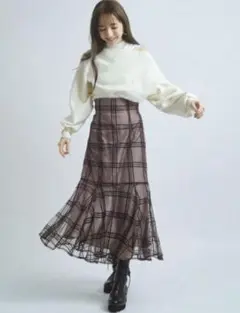 ドットチェックチュールスカート Rirandture