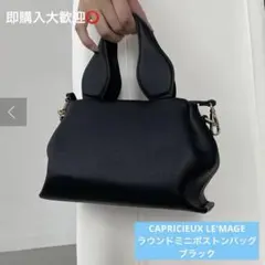 CAPRICIEUX LE'MAGE ラウンドミニボストンバッグ ブラックのサムネイル