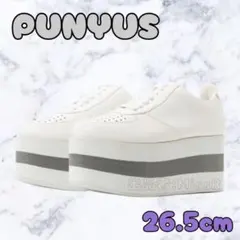 新品未使用★PUNYUS厚底スニーカーメンズレディースサイズ4ホワイト白