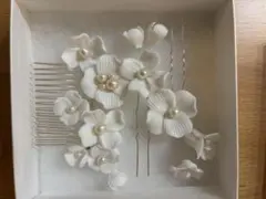 STELLA BRIDAL 淡水パール×フラワーモチーフヘアアクセサリー