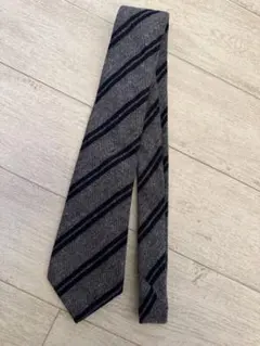 【イタリア製高級ネクタイ】FRANCO BASSI グレー ネイビー ストライプ