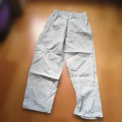 【GU】チェック　カジュアルパンツ　ベージュ系　М　レーヨン混