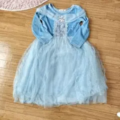 NINJXD 水色 長袖ドレス　エルサ　シンデレラ　ドレス