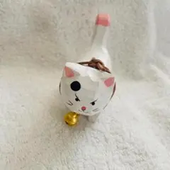 木彫りのネコ白ブチ猫インテリア置物インテリア雑貨インテリア小物工芸品手彫り彫刻猫