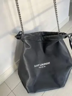 SAINT LAURENT グレー　巾着バッグ