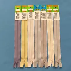 YKK エフロンファスナー　20cm 7色セット　手芸用品　No.薄色セット