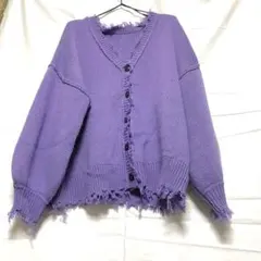 【INGNI】ダメージカーディガン紫