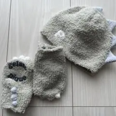 恐竜デザイン帽子と靴下セット　ジェラピケ