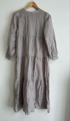 archives ティアードワンピース M 春　レディース　くすみベージュ