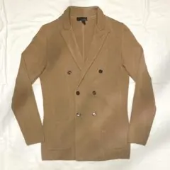 u*1様 LARDINI キャメル　ミラノリブ　ニットジャケット　ダブルブレスト