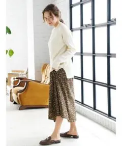 ⑪アースミュージック&エコロジー ：畦編みニットチュニック(3ゲージ)（F）