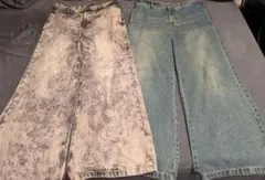 【CLEL】ヴィンテージデザイン フレアデニムパンツ 2枚セット