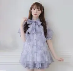 lilLilly マシュマロチュニックワンピース サックス - メルカリ