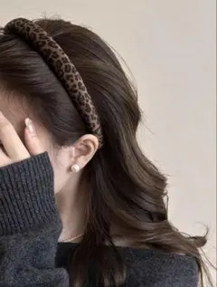 ヒョウ柄 ヘアバンド カチューシャ