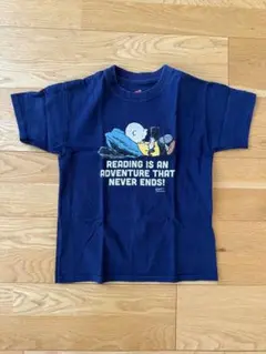 古着 PEANUTS(SNOOPYスヌーピー )ネイビー Tシャツ 130