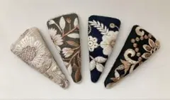 243)ハンドメイド　インド刺繍リボン　ヘアピン　4set