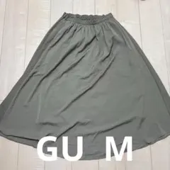 GU ジーユー　オリーブグリーン フレアスカート　レディース　M