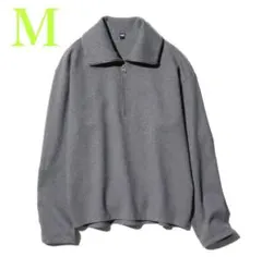 ユニクロ UNIQLO M ブラッシュドジャージープルオーバー グレー