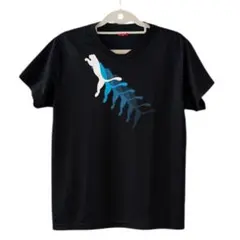 グラフィックプリント VネックTシャツ 黒　プーマ