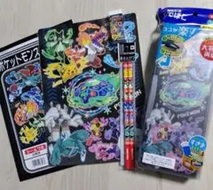 おまけシール付き　新品　ポケットモンスター　文房具セット 筆箱 赤鉛筆 けしゴム