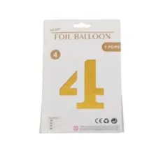 数字 風船 ナンバー バルーン 大きい 40インチ (４：ゴールド)