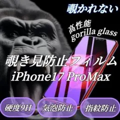 iPhone17ProMax◆覗かせない！覗き見防止 液晶保護ガラスフィルム