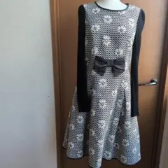 専用エムズグレイシー花柄リボン付き長袖ワンピース38size