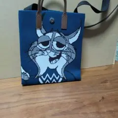 キャラクターイラスト バッグ ネイビー