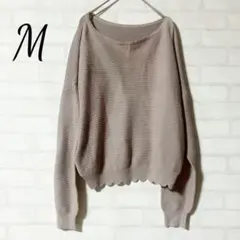 ジャイロ ダークベージュ ポートネック 長袖ニット M