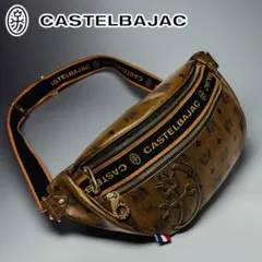 極美品 カステルバジャック レザー ボディバッグ ショルダー 総柄 ロゴマーク