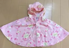 ベビーポンチョ くま柄ピンク　女の子　90cm　ベビー服