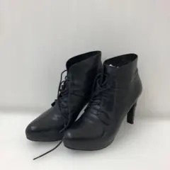 ROBERTO DEL CARLOブラックレザーアンクルブーツ サイズ371/2