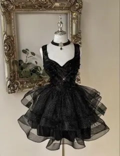 SHEIN lovelzi Aラインミニドレス ブラック