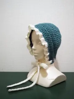 ボンネット　ニット帽　クロシェハット　ハンドメイド
