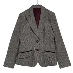 レリアン　カシミヤ混 チェックテーラードジャケット　【美品】　9 / M