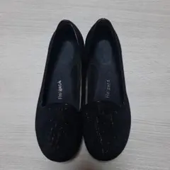 Re:getA 黒 ラメ入りパンプス Sサイズ