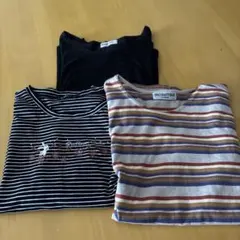 ストライプ 黒Tシャツ 半袖3枚セット Lサイズ