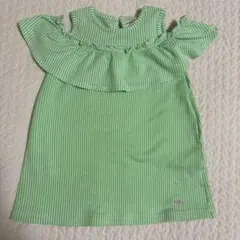 べべ　Bebe グリーンストライプ ワンピース 95