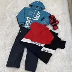 DESCENTE スキーウェア上下、インナー2枚、グローブセット 130サイズ