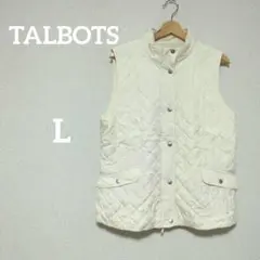 TALBOTS キルティングベスト 【L】アイボリー シンプル 秋冬